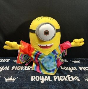 Minion Despicable Me Stuart Hippie Peace Sign Tie‎ Dye Plush 18" Stuffed 2015